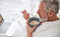 Man eating oatmeal